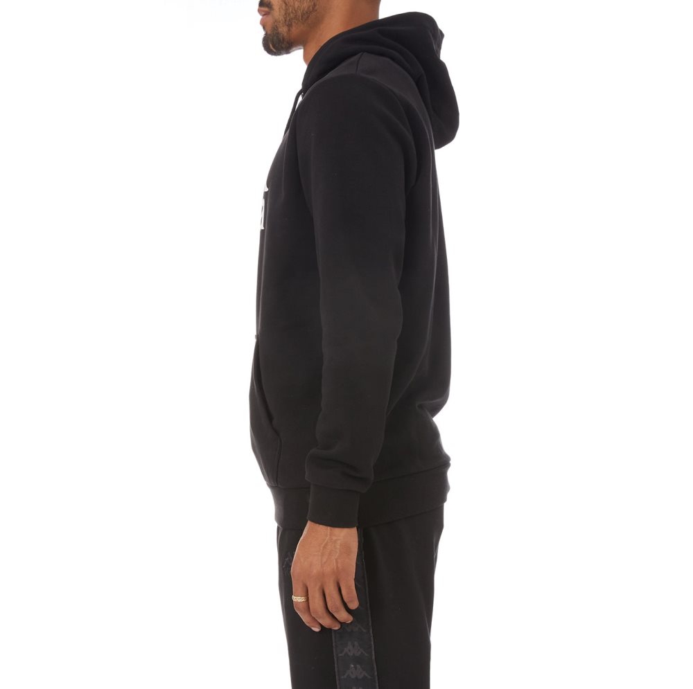 Sudadera Con Capucha Kappa Authentic Malmo Negros | 37829-OXPF