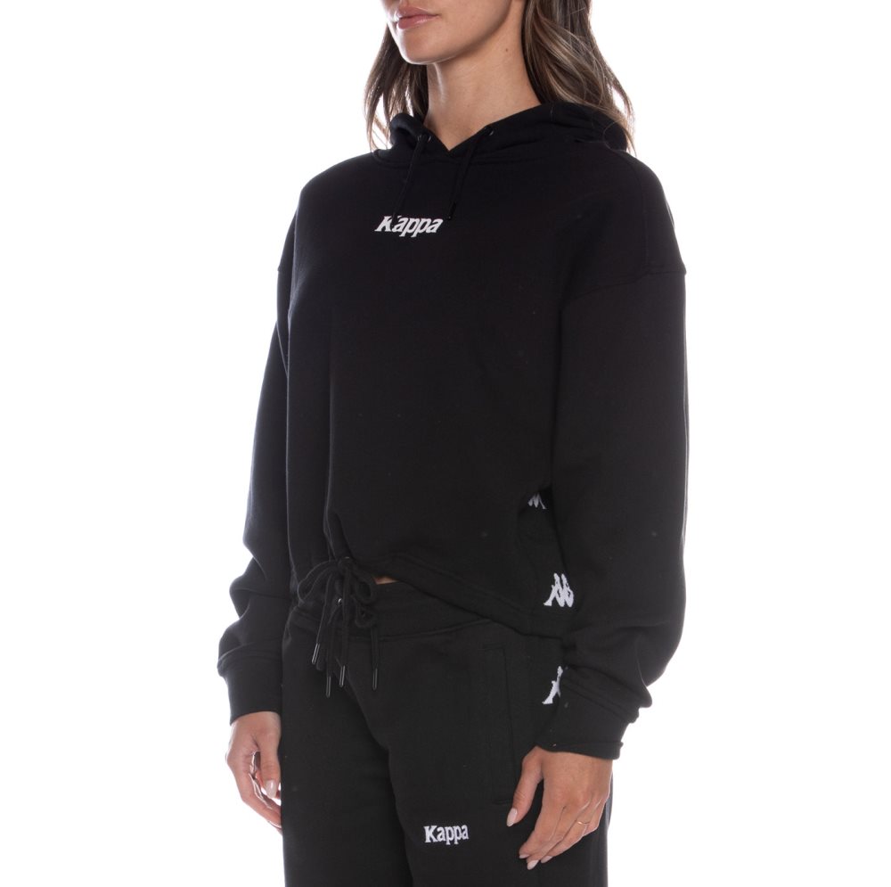 Sudadera Con Capucha Kappa Authentic Voty Negros | 65320-KVEW