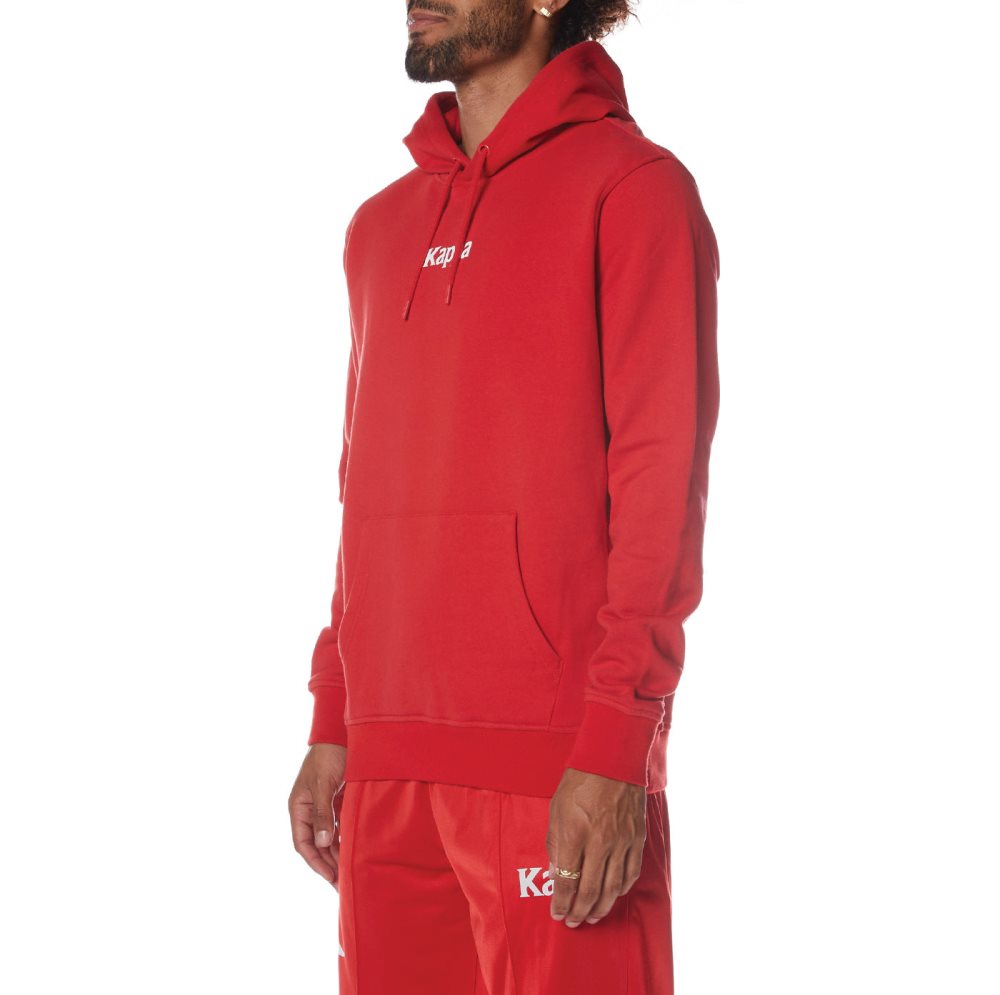 Sudadera Con Capucha Kappa Authentic Vulgund Rojos Blancos | 78634-QKXL