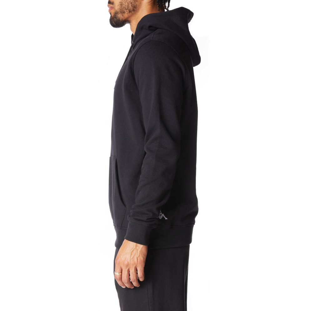 Sudadera Con Capucha Kappa Authentic Vulgund Negros | 97346-SGDK