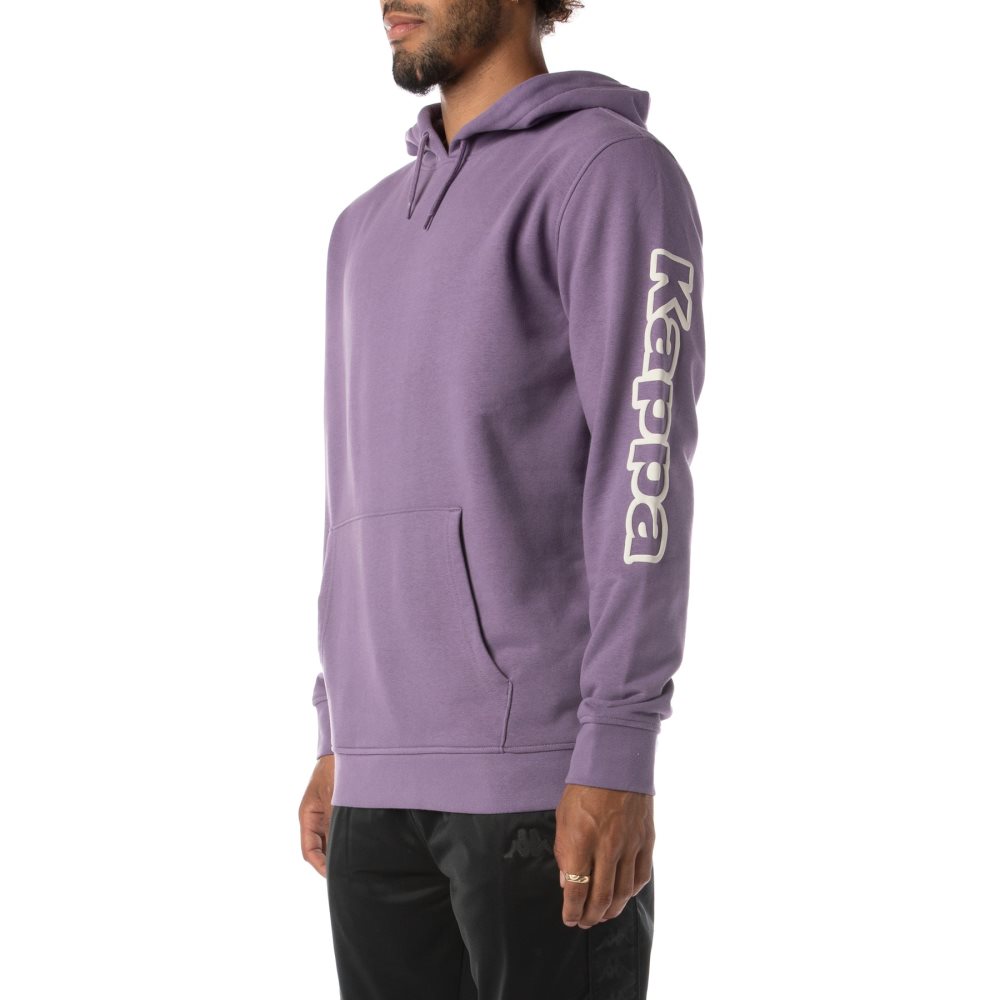 Sudadera Con Capucha Kappa Logo Avo Morados | 20637-SDBR