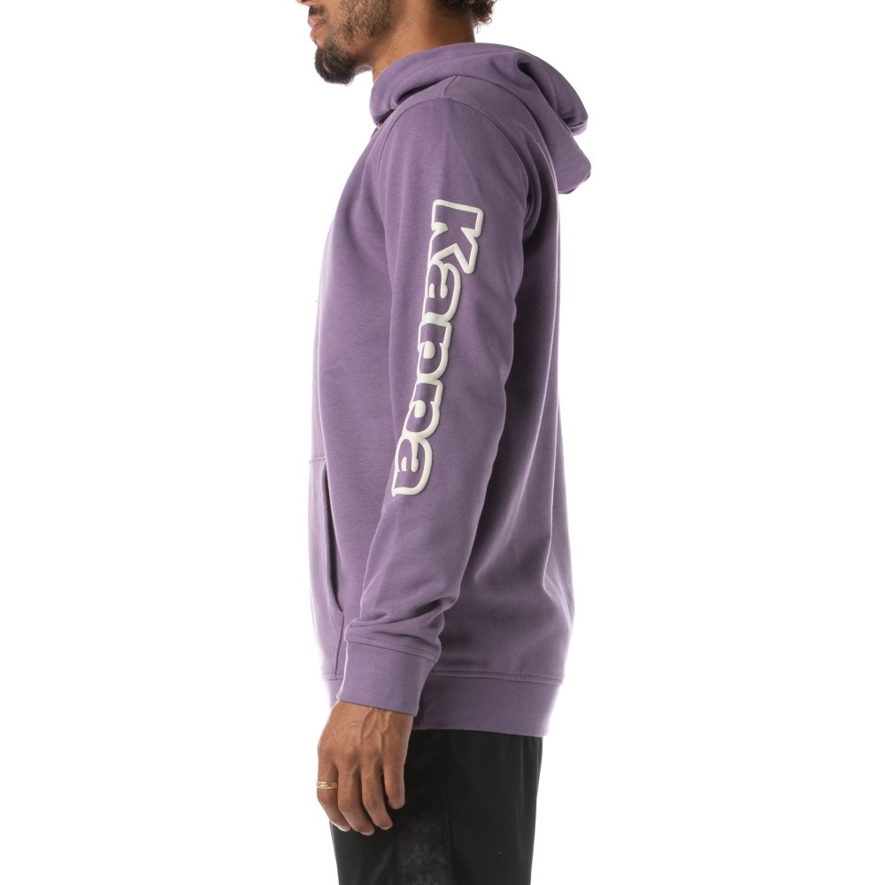 Sudadera Con Capucha Kappa Logo Avo Morados | 20637-SDBR