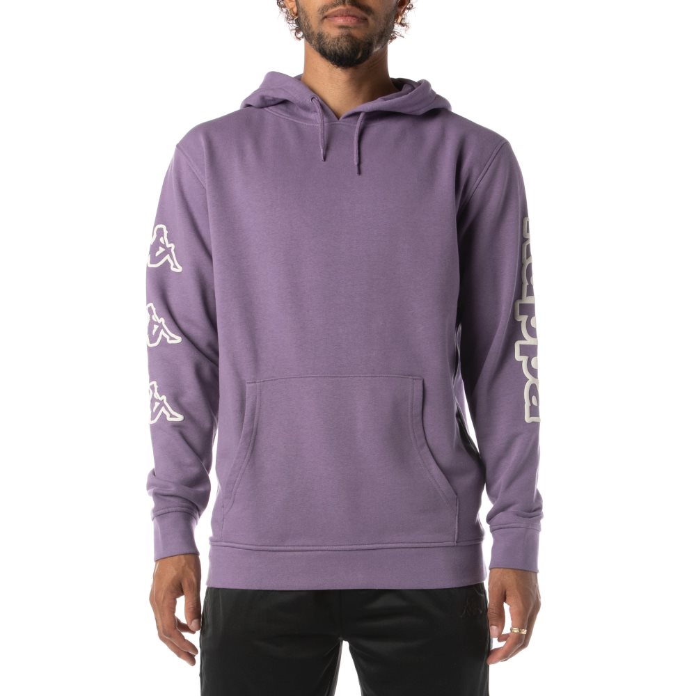 Sudadera Con Capucha Kappa Logo Avo Morados | 20637-SDBR