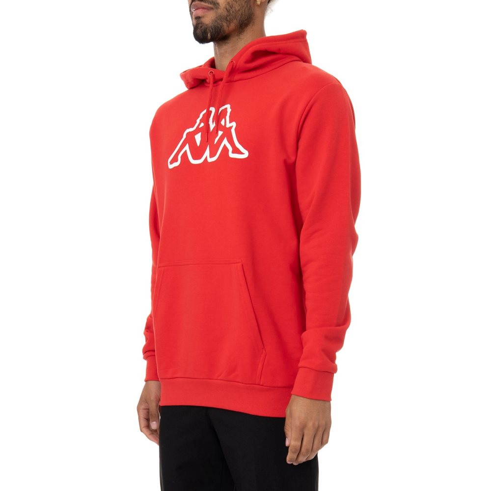 Sudadera Con Capucha Kappa Logo Fleece Zavrok Rojos Coral | 38971-YTUM