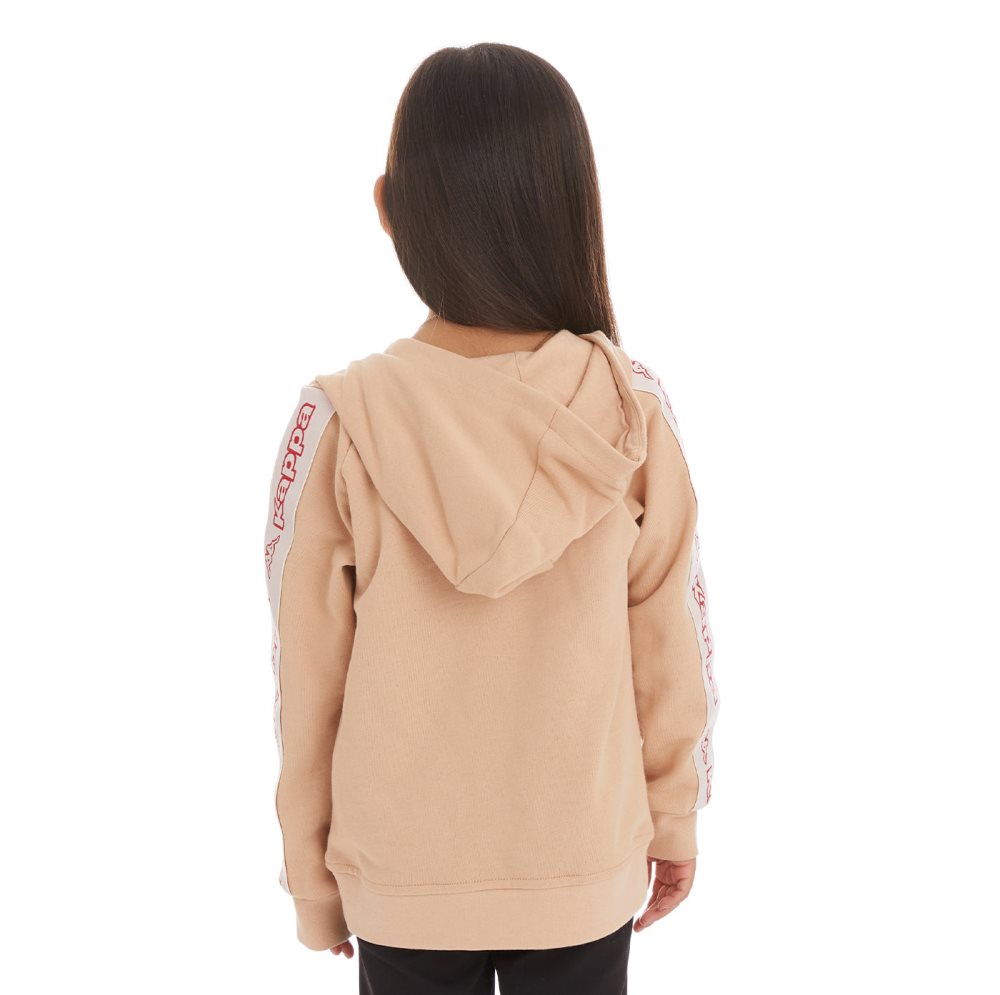 Sudadera Con Capucha Kappa Logo Tape Apet 2 Beige | 53602-ZSTX