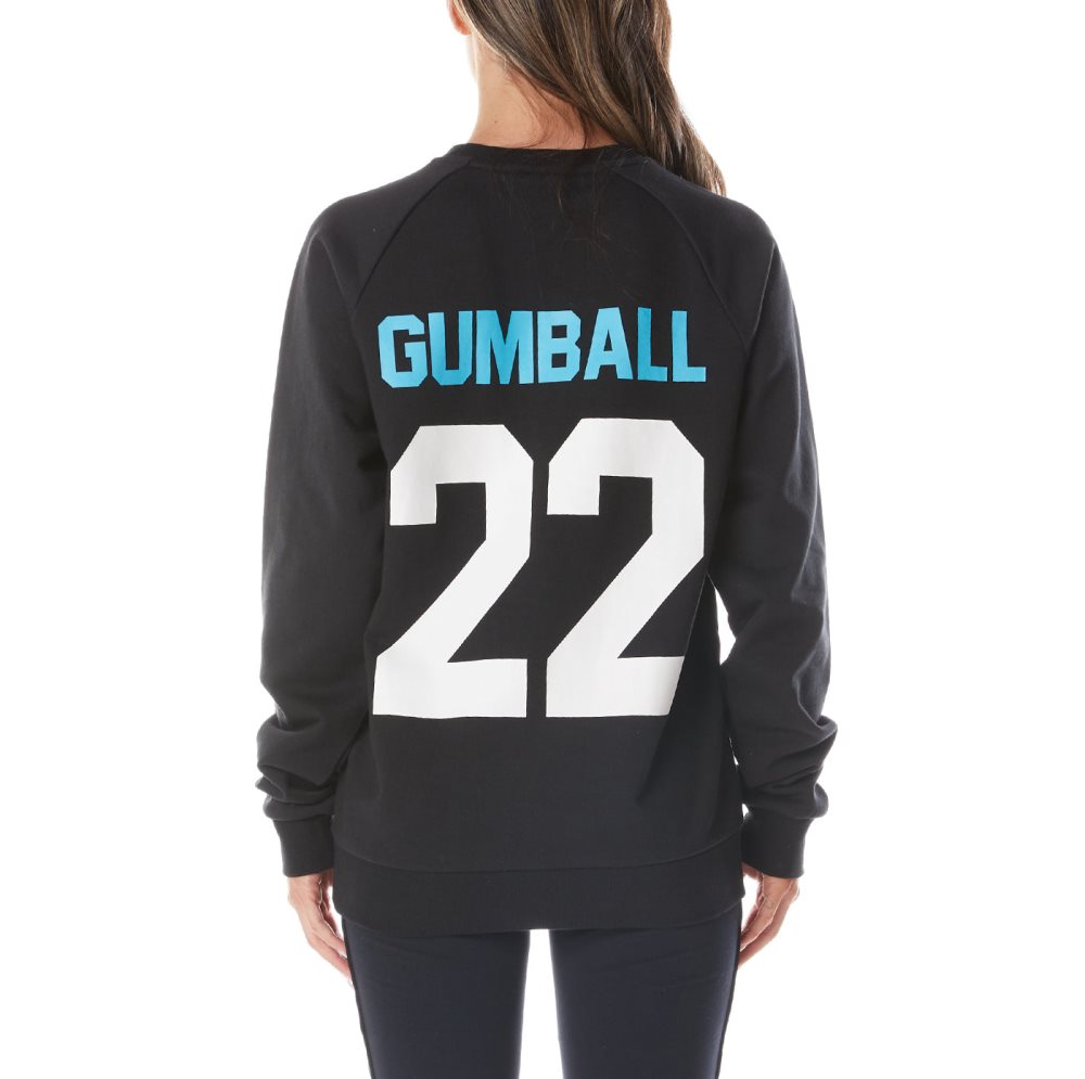 Sudaderas Kappa Authentic Gumball Grisa Crewneck Negros | 13854-KTHU