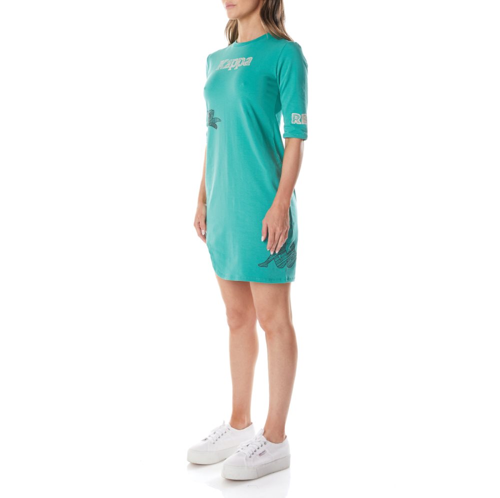 Vestido Kappa Authentic Graphik Tez Turquesa | 03524-TBLO