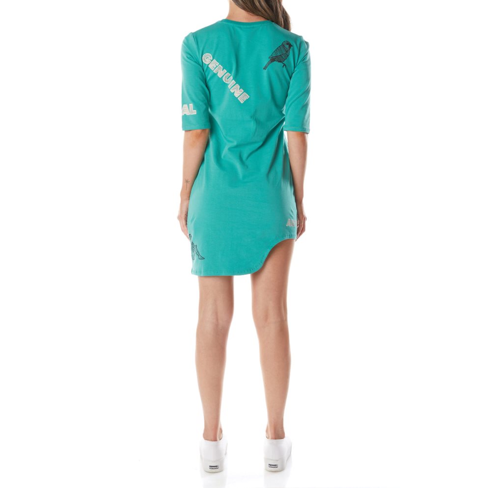 Vestido Kappa Authentic Graphik Tez Turquesa | 03524-TBLO